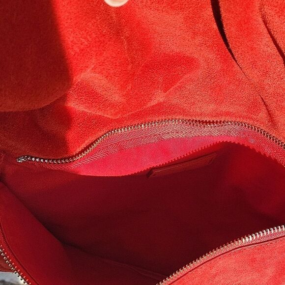 ZARA Red Suede Studded Shoulder Bag - Picture 5 of 10